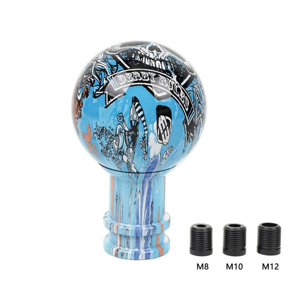 Pommeau de vitesse tuning 3 couleur graffiti bleu.
